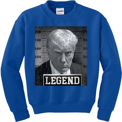 2024 Trump Mugshot Funny Donald Trump Legend Kids Sweatshirt