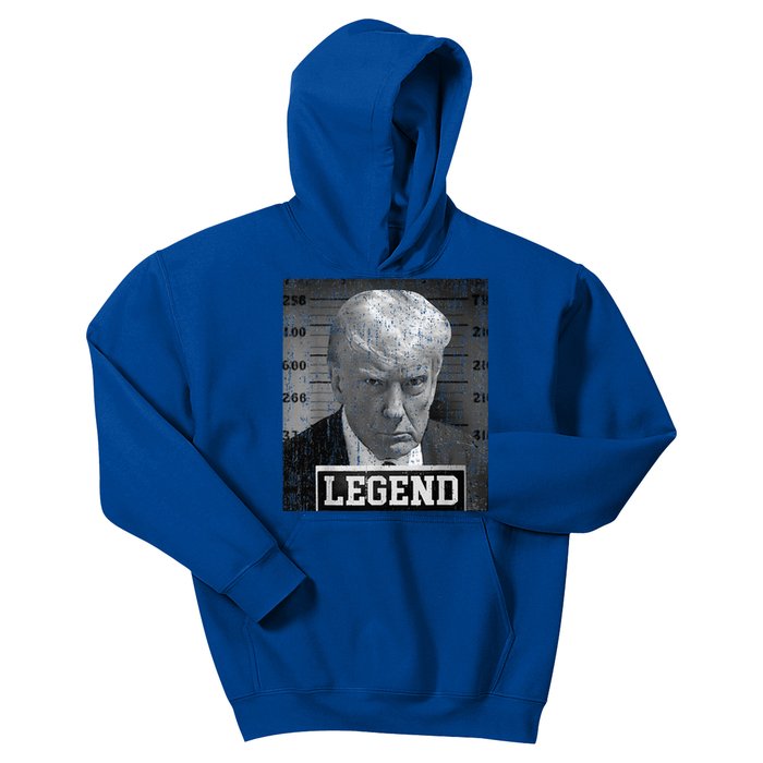 2024 Trump Mugshot Funny Donald Trump Legend Kids Hoodie