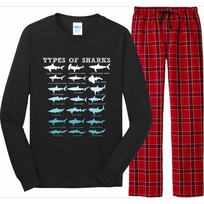 21 Types Of Sharks Marine Biology Long Sleeve Pajama Set