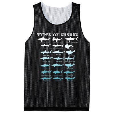 21 Types Of Sharks Marine Biology Mesh Reversible Basketball Jersey Tank