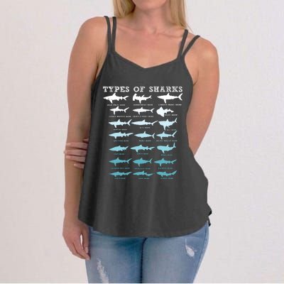 21 Types Of Sharks Marine Biology Women's Strappy Tank