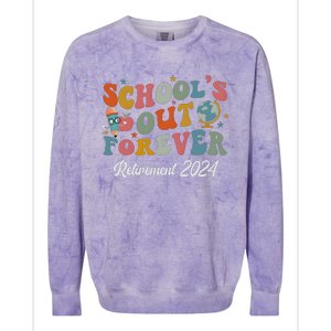 2024 Teacher Retirement SchoolS Out Forever Colorblast Crewneck Sweatshirt