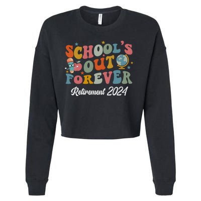 2024 Teacher Retirement SchoolS Out Forever Cropped Pullover Crew