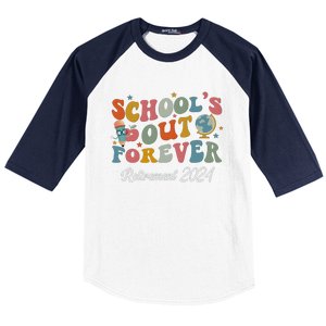 2024 Teacher Retirement SchoolS Out Forever Baseball Sleeve Shirt