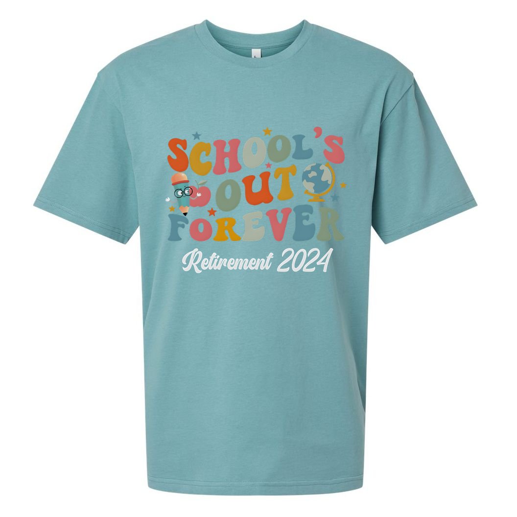 2024 Teacher Retirement SchoolS Out Forever Sueded Cloud Jersey T-Shirt