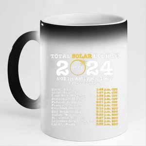 2024 Total Solar Eclipse April 8 Path Of The Eclipse 11oz Black Color Changing Mug