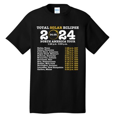 2024 Total Solar Eclipse April 8 Path Of The Eclipse Tall T-Shirt