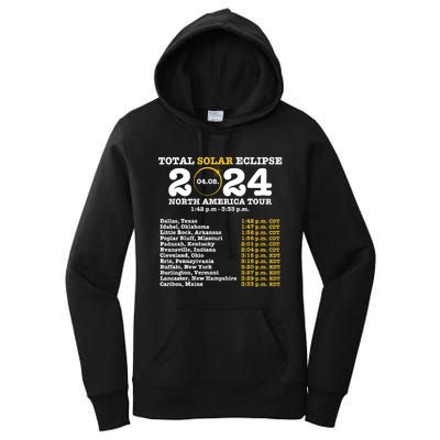 2024 Total Solar Eclipse April 8 Path Of The Eclipse Women's Pullover Hoodie