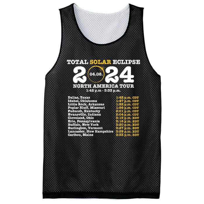 2024 Total Solar Eclipse April 8 Path Of The Eclipse Mesh Reversible Basketball Jersey Tank