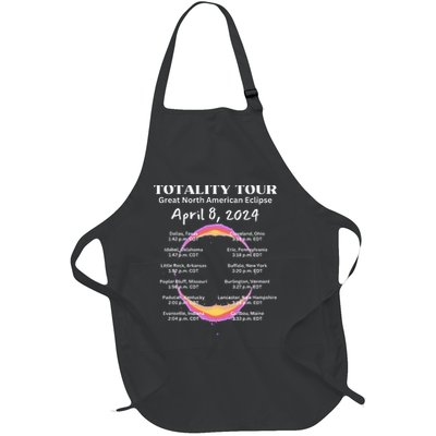 2024 Total Solar Sun Eclipse April 8 Path Of The Eclipse Full-Length Apron With Pockets