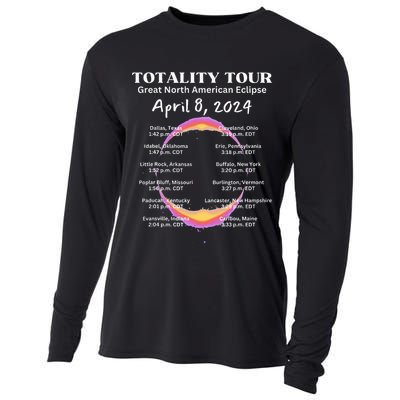 2024 Total Solar Sun Eclipse April 8 Path Of The Eclipse Cooling Performance Long Sleeve Crew
