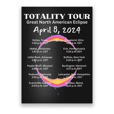 2024 Total Solar Sun Eclipse April 8 Path Of The Eclipse Poster
