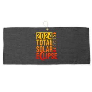 2024 Total Solar Eclipse April 8 Large Microfiber Waffle Golf Towel