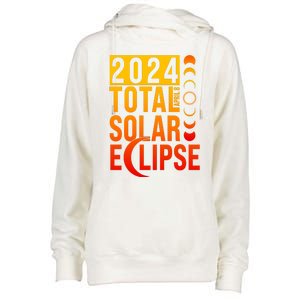 2024 Total Solar Eclipse April 8 Womens Funnel Neck Pullover Hood