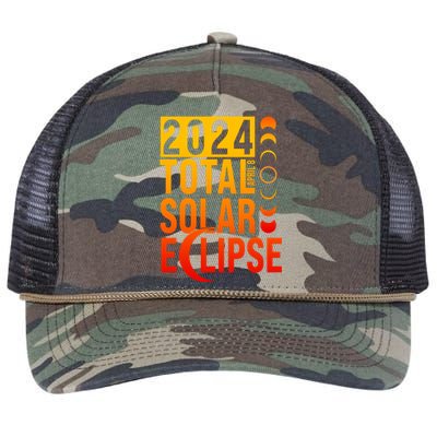 2024 Total Solar Eclipse April 8 Retro Rope Trucker Hat Cap