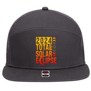 2024 Total Solar Eclipse April 8 7 Panel Mesh Trucker Snapback Hat