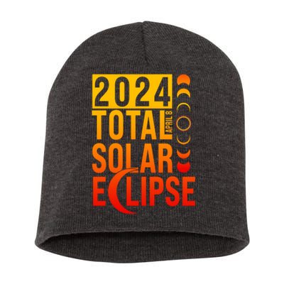 2024 Total Solar Eclipse April 8 Short Acrylic Beanie