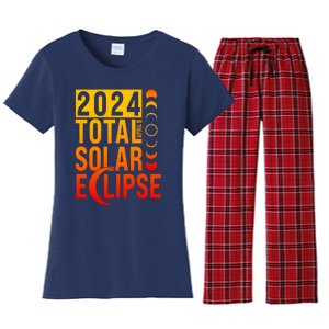 2024 Total Solar Eclipse April 8 Women's Flannel Pajama Set