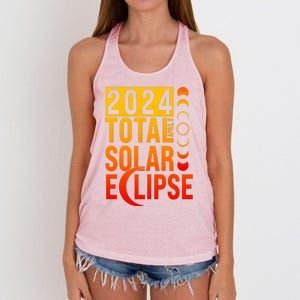 2024 Total Solar Eclipse April 8 Women's Knotted Racerback Tank