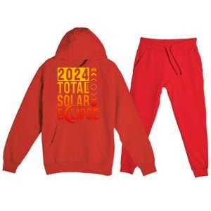 2024 Total Solar Eclipse April 8 Premium Hooded Sweatsuit Set