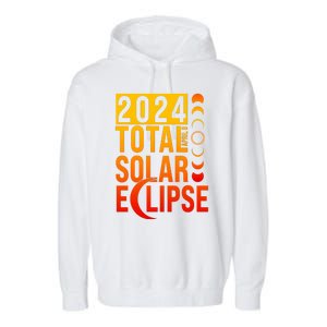 2024 Total Solar Eclipse April 8 Garment-Dyed Fleece Hoodie