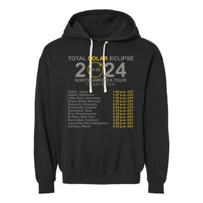 2024 Total Solar Eclipse April 8 Path Of The Eclipse  Garment-Dyed Fleece Hoodie