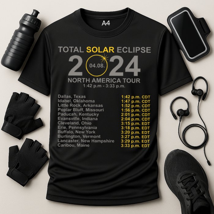 2024 Total Solar Eclipse April 8 Path Of The Eclipse  Cooling Performance Crew T-Shirt