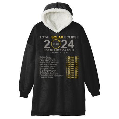2024 Total Solar Eclipse April 8 Path Of The Eclipse  Hooded Wearable Blanket