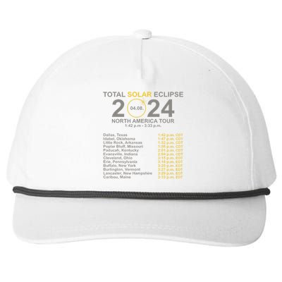 2024 Total Solar Eclipse April 8 Path Of The Eclipse  Snapback Five-Panel Rope Hat