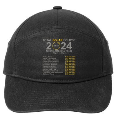 2024 Total Solar Eclipse April 8 Path Of The Eclipse  7-Panel Snapback Hat