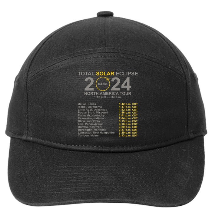 2024 Total Solar Eclipse April 8 Path Of The Eclipse  7-Panel Snapback Hat