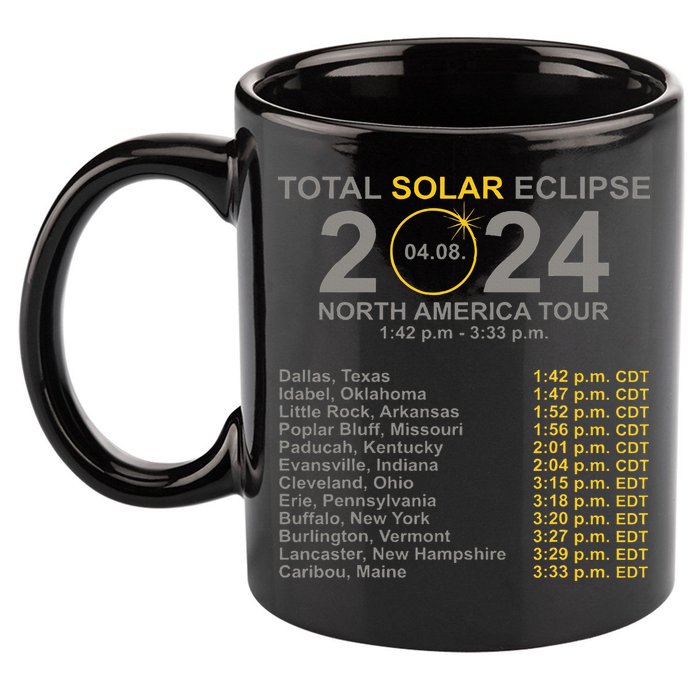 2024 Total Solar Eclipse April 8 Path Of The Eclipse  11oz C Handle Ceramic Mug