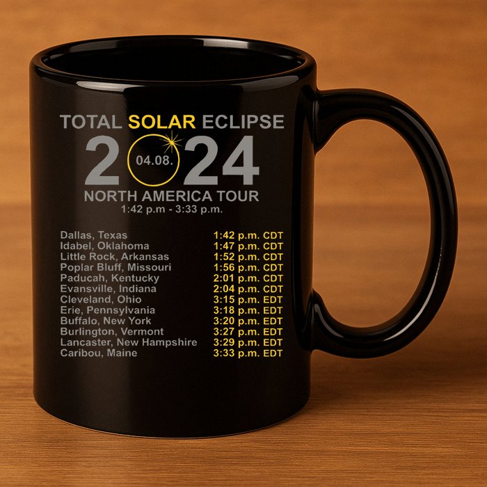 2024 Total Solar Eclipse April 8 Path Of The Eclipse  11oz C Handle Ceramic Mug