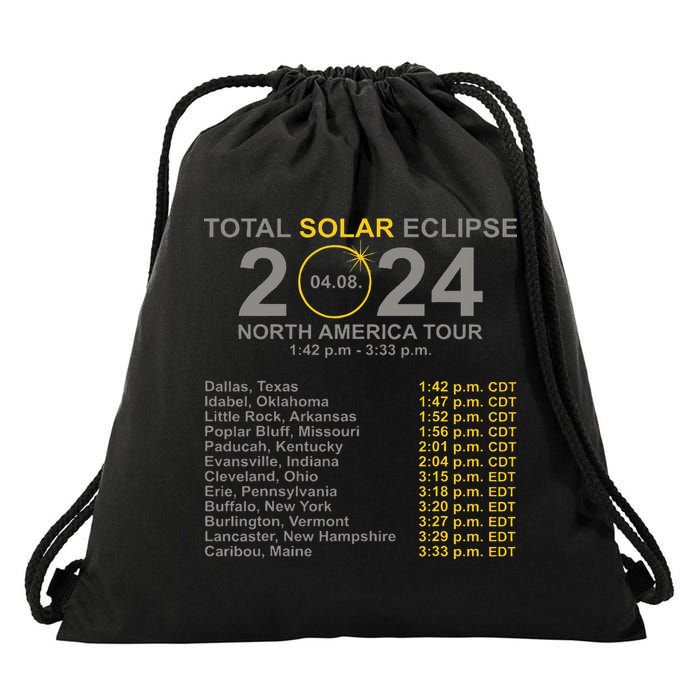 2024 Total Solar Eclipse April 8 Path Of The Eclipse  Drawstring Bag