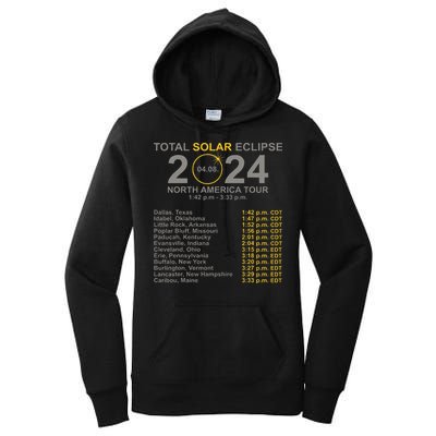 2024 Total Solar Eclipse April 8 Path Of The Eclipse  Women's Pullover Hoodie