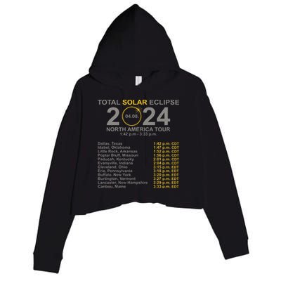 2024 Total Solar Eclipse April 8 Path Of The Eclipse  Crop Fleece Hoodie