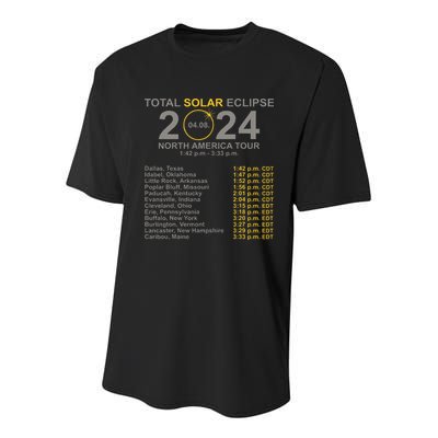 2024 Total Solar Eclipse April 8 Path Of The Eclipse  Youth Performance Sprint T-Shirt