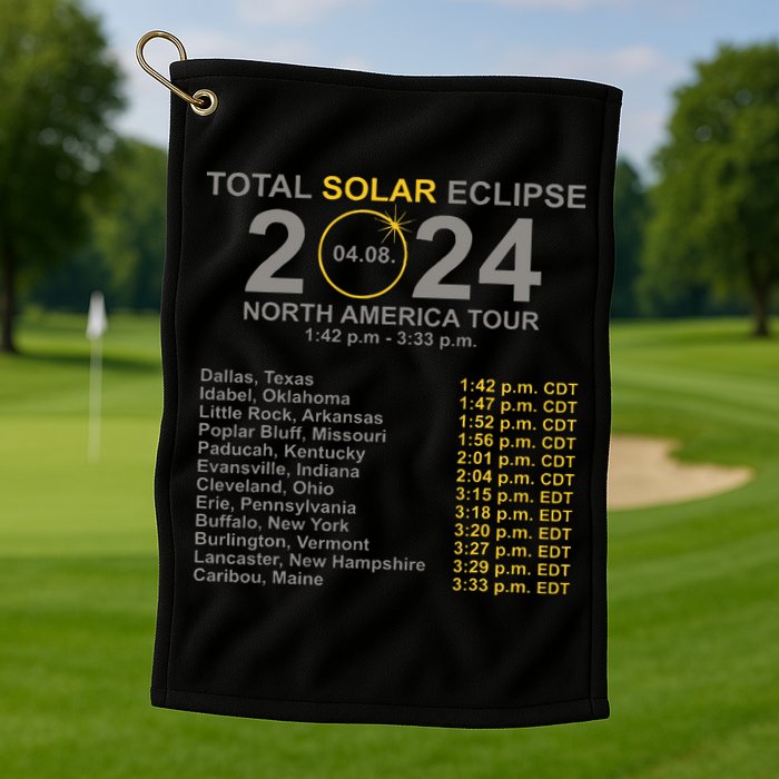 2024 Total Solar Eclipse April 8 Path Of The Eclipse  Golf Towel
