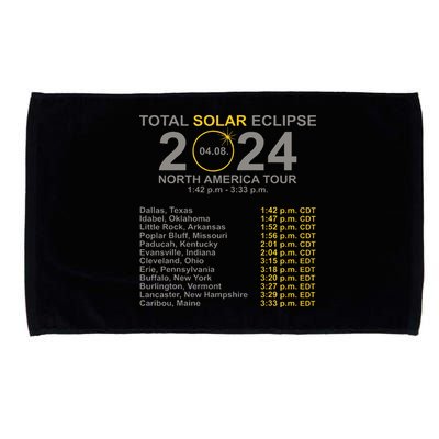 2024 Total Solar Eclipse April 8 Path Of The Eclipse  Microfiber Hand Towel