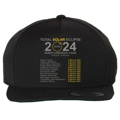 2024 Total Solar Eclipse April 8 Path Of The Eclipse  Wool Snapback Cap