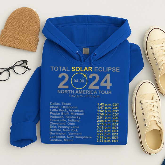 2024 Total Solar Eclipse April 8 Path Of The Eclipse  Hoodie