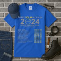 2024 Total Solar Eclipse April 8 Path Of The Eclipse  Tall T-Shirt