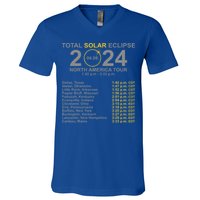 2024 Total Solar Eclipse April 8 Path Of The Eclipse  V-Neck T-Shirt