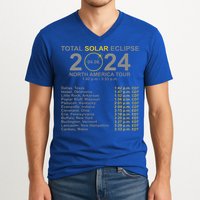 2024 Total Solar Eclipse April 8 Path Of The Eclipse  V-Neck T-Shirt