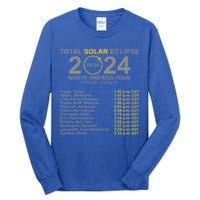 2024 Total Solar Eclipse April 8 Path Of The Eclipse  Tall Long Sleeve T-Shirt
