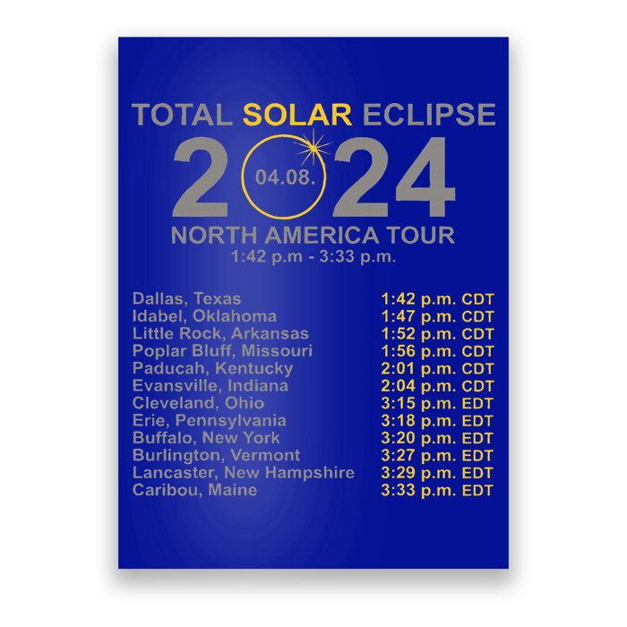 2024 Total Solar Eclipse April 8 Path Of The Eclipse  Poster