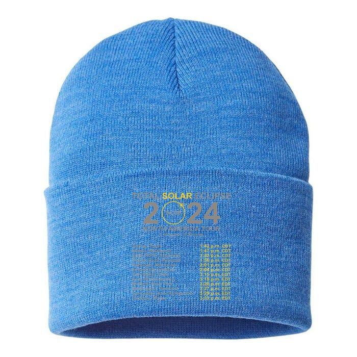 2024 Total Solar Eclipse April 8 Path Of The Eclipse  Sustainable Knit Beanie