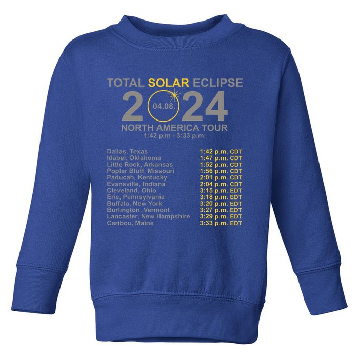 2024 Total Solar Eclipse April 8 Path Of The Eclipse  Toddler Sweatshirt