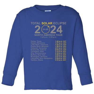 2024 Total Solar Eclipse April 8 Path Of The Eclipse  Toddler Long Sleeve Shirt