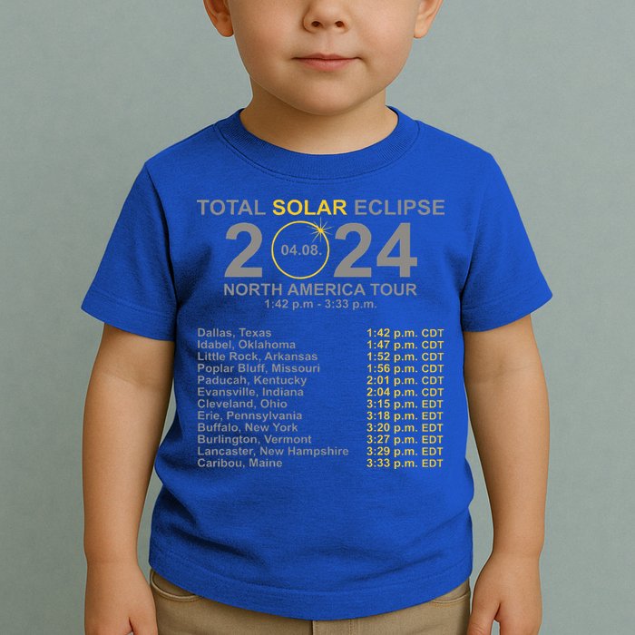 2024 Total Solar Eclipse April 8 Path Of The Eclipse  Toddler T-Shirt
